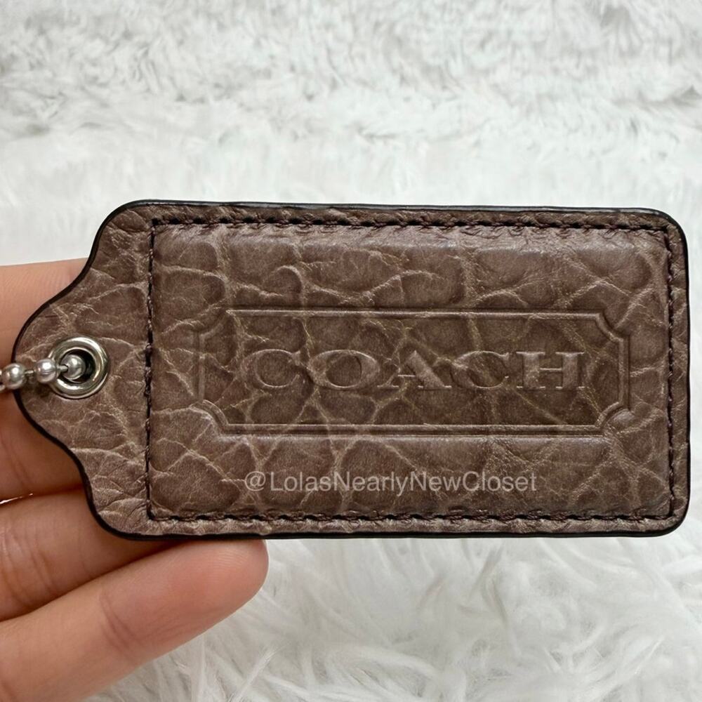 3" COACH Texture Fob Bag Charm Hang tag Hangtag